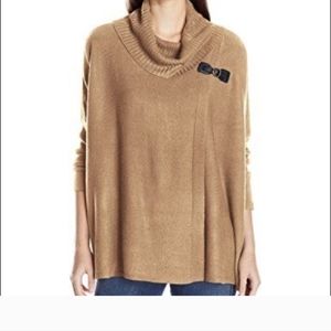 Napa Valley woman's open front cowl neck  Sweater size S/M Tan